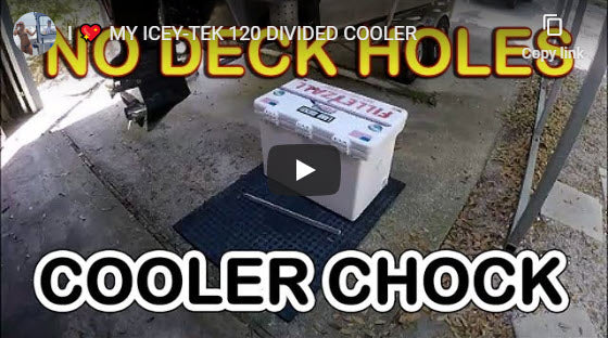 No Deck Holes Cooler Chock For An ICEY-TEK 120 QT Divided Cooler