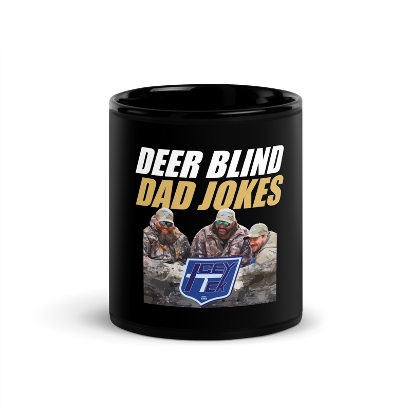 Icey-Tek Deer Blind Dad Joke Black Glossy Mug