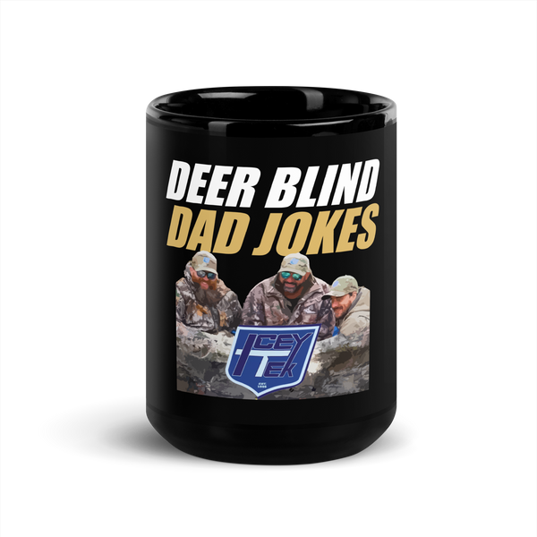 Icey-Tek Deer Blind Dad Joke Black Glossy Mug