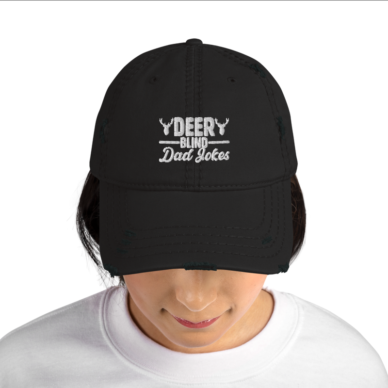 Icey-Tek Deer Blind Dad Jokes Distressed Dad Hat