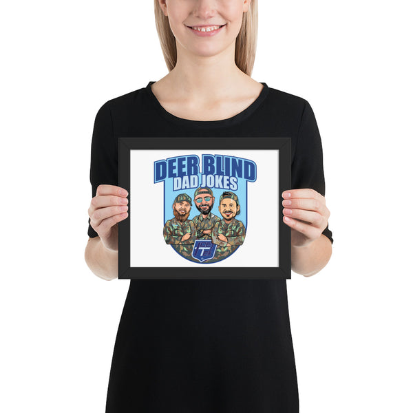 Icey-Tek Deer Blind Dad Jokes Framed Poster