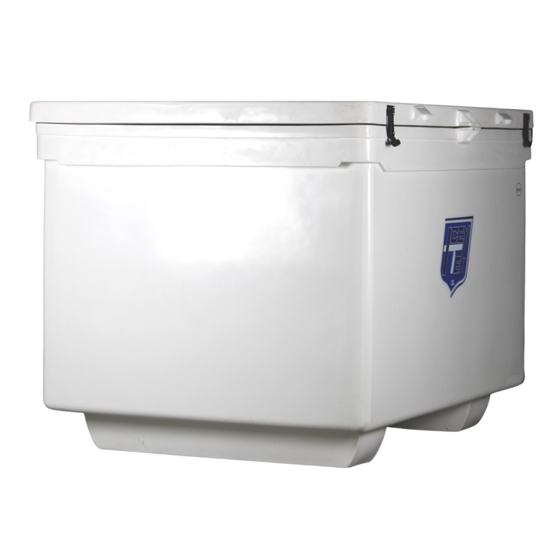 Icey-Tek 1100 Quart Rotomold Ice Chest/Cooler with Runners - White